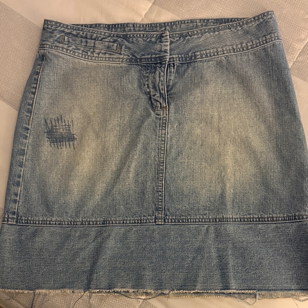 Calvin Klein Light Blue Washed Denim Mini Skirt